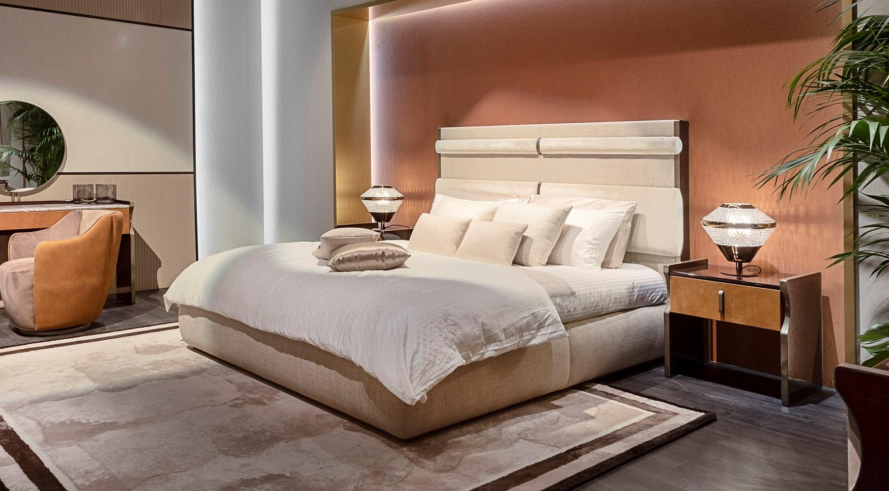 Double bed with upholstered headboard | Trilogy L by Capital Collection