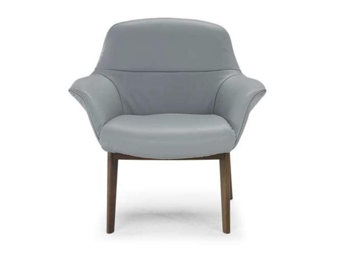 Leather easy chair with armrests | Aura by Natuzzi Italia