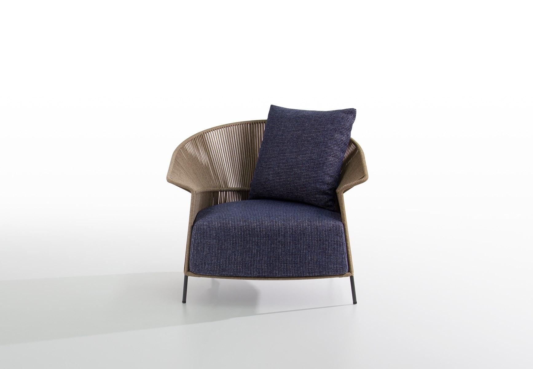 Rope garden armchair with armrests | Ola by Potocco