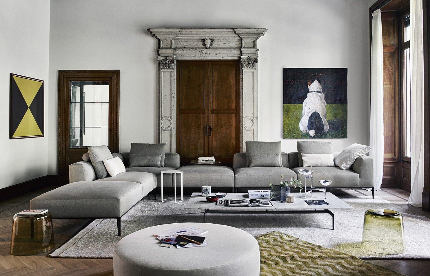 Corner sectional fabric sofa | Michel Effe by B&B Italia