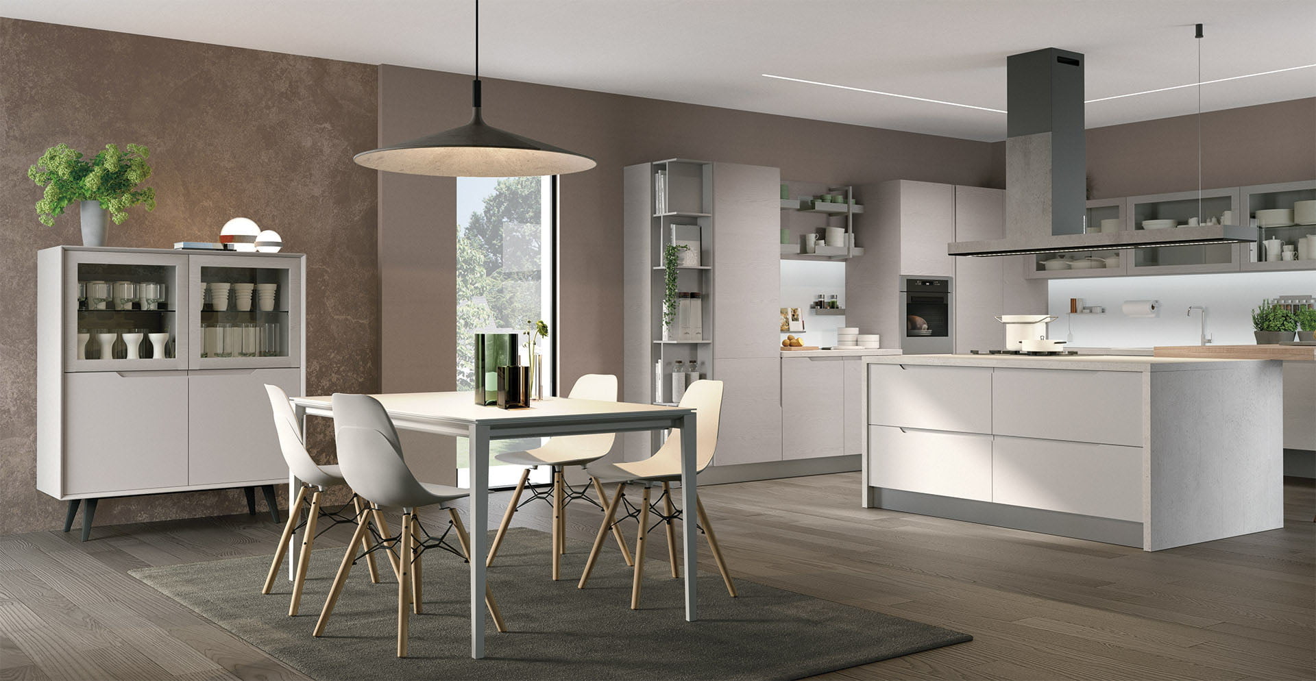Kitchen with integrated handles Lube Cucine Luna