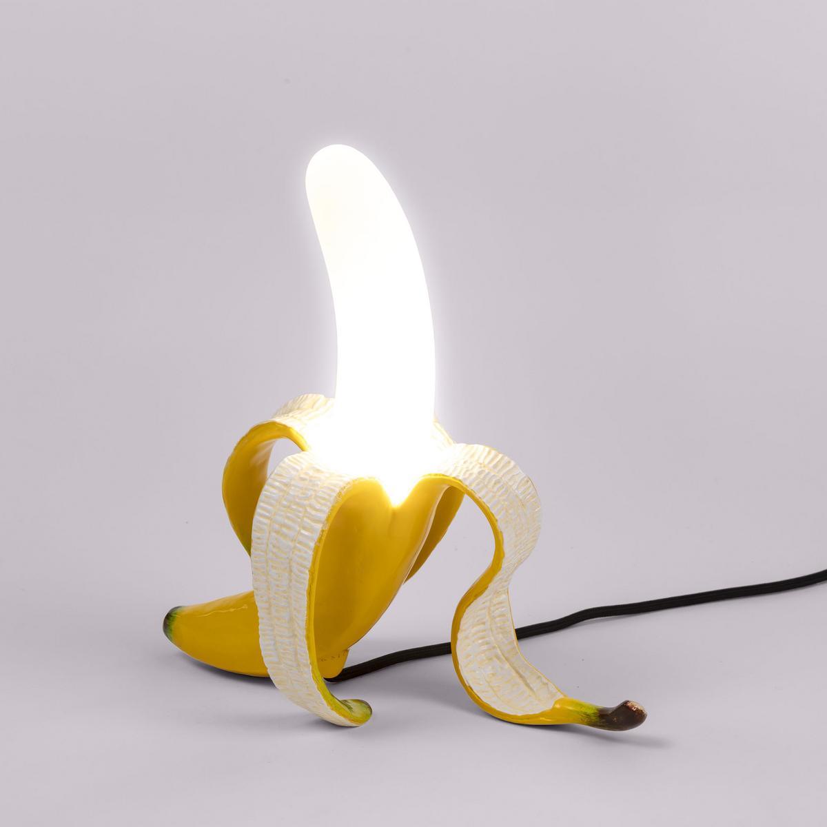 LED resin and glass table lamp | Banana Lamp Yellow Louie by Seletti
