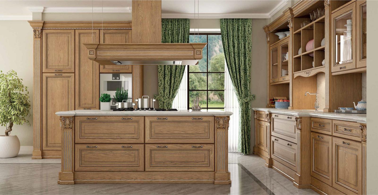 Wood kitchen with handles FM bottega d'Arte Roma