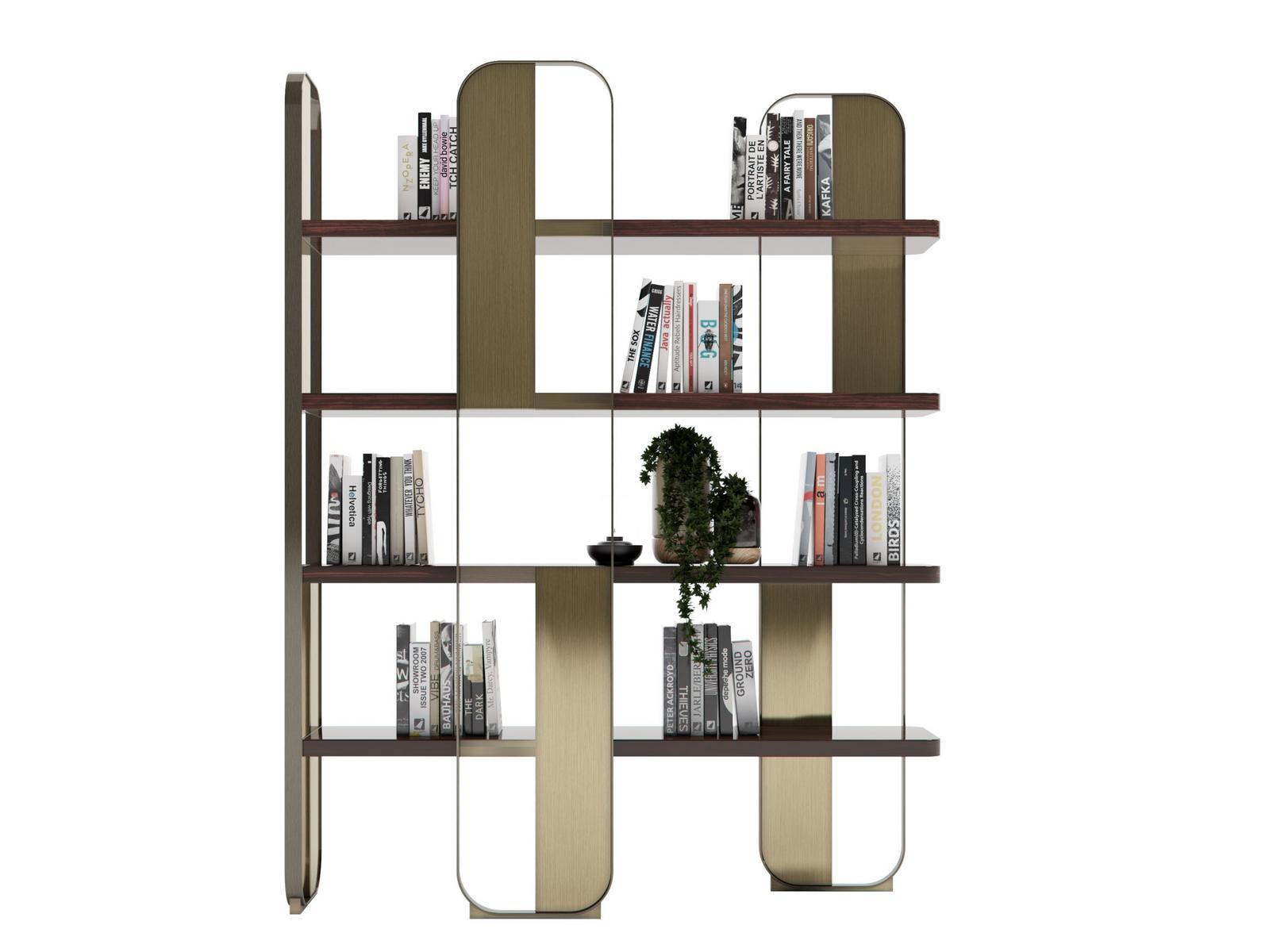 Freestanding steel and wood bookcase | Giselle by Capital Collection