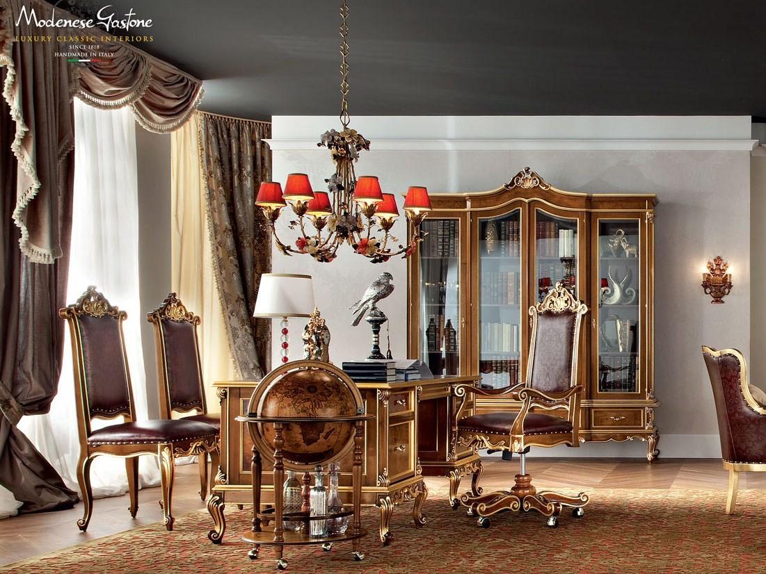 Rectangular solid wood office desk with drawers | 12303 by Modenese Gastone