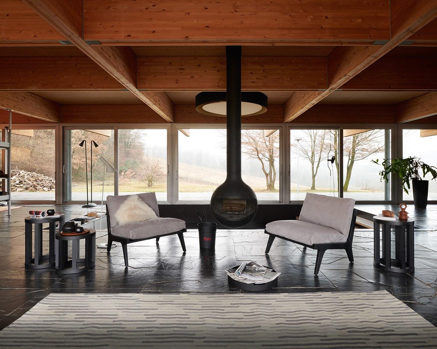 Round oak coffee table | Rondò by Potocco