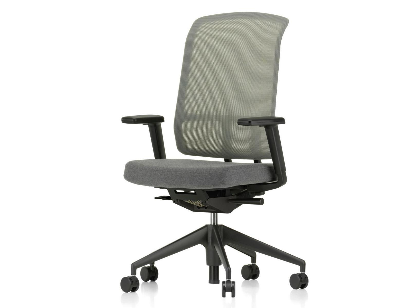 Swivel mesh office chair with armrests | Am Chair by Vitra