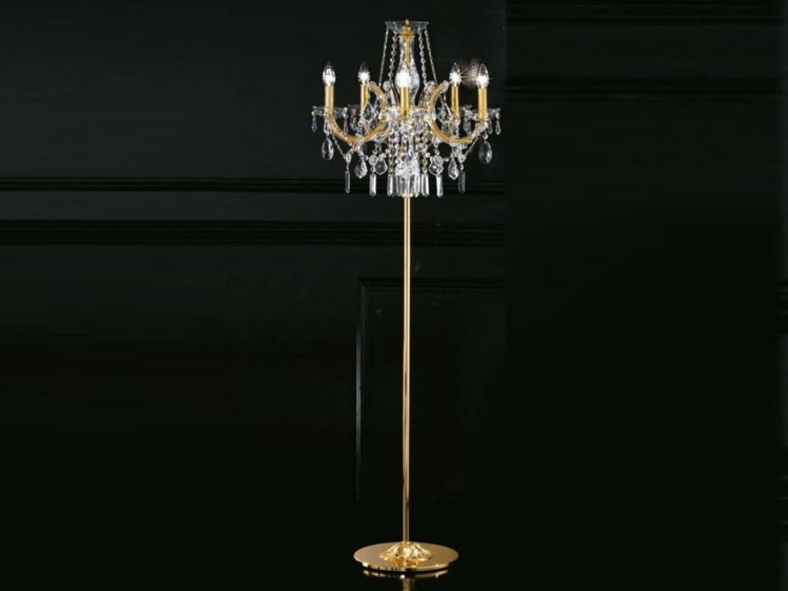 Incandescent metal floor lamp with crystals | Maria Teresa Ve 942 Stl5 by Masiero