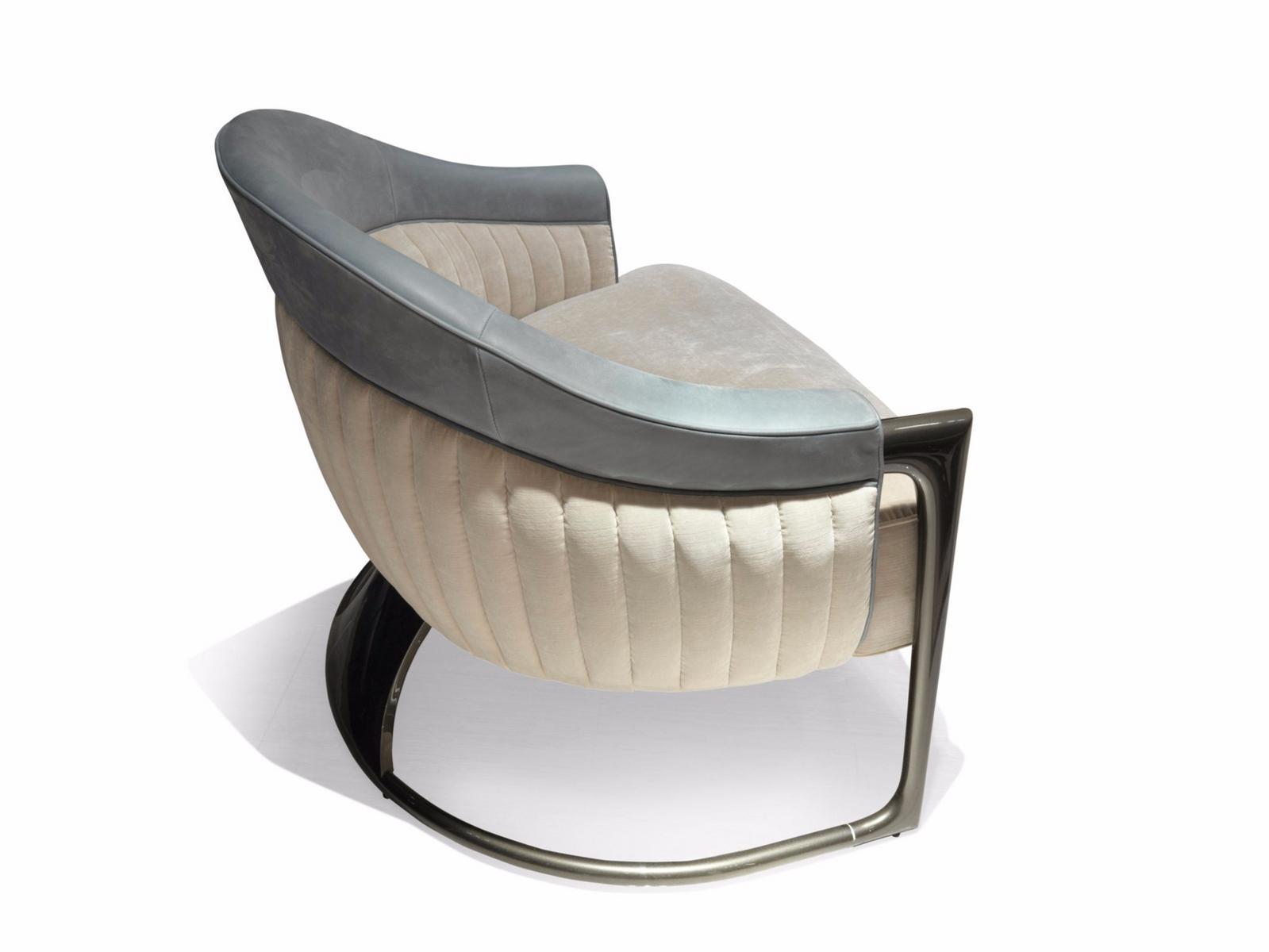 Upholstered fabric armchair with armrests | Grace by Visionnair
