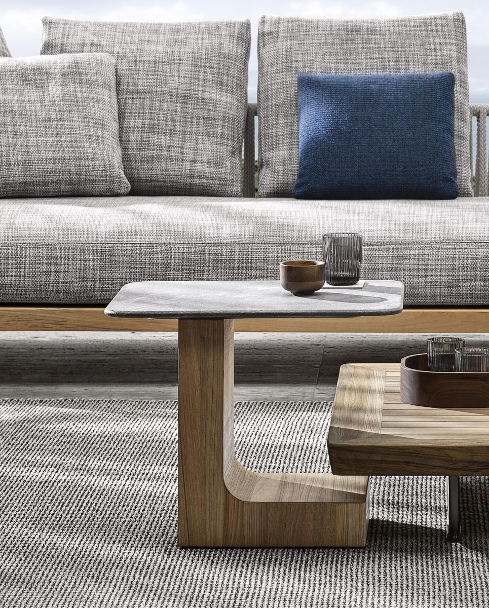 Wooden garden side table | Block Outdoor by Minotti