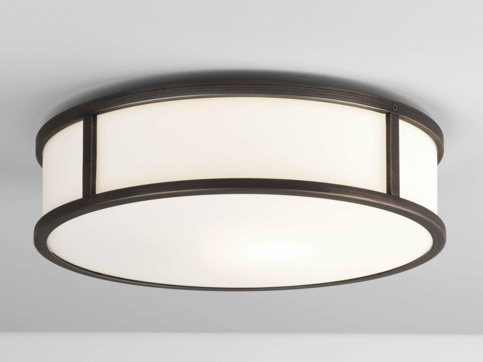 Glass and steel ceiling light with dimmer | Mashiko Round by Astro lighting