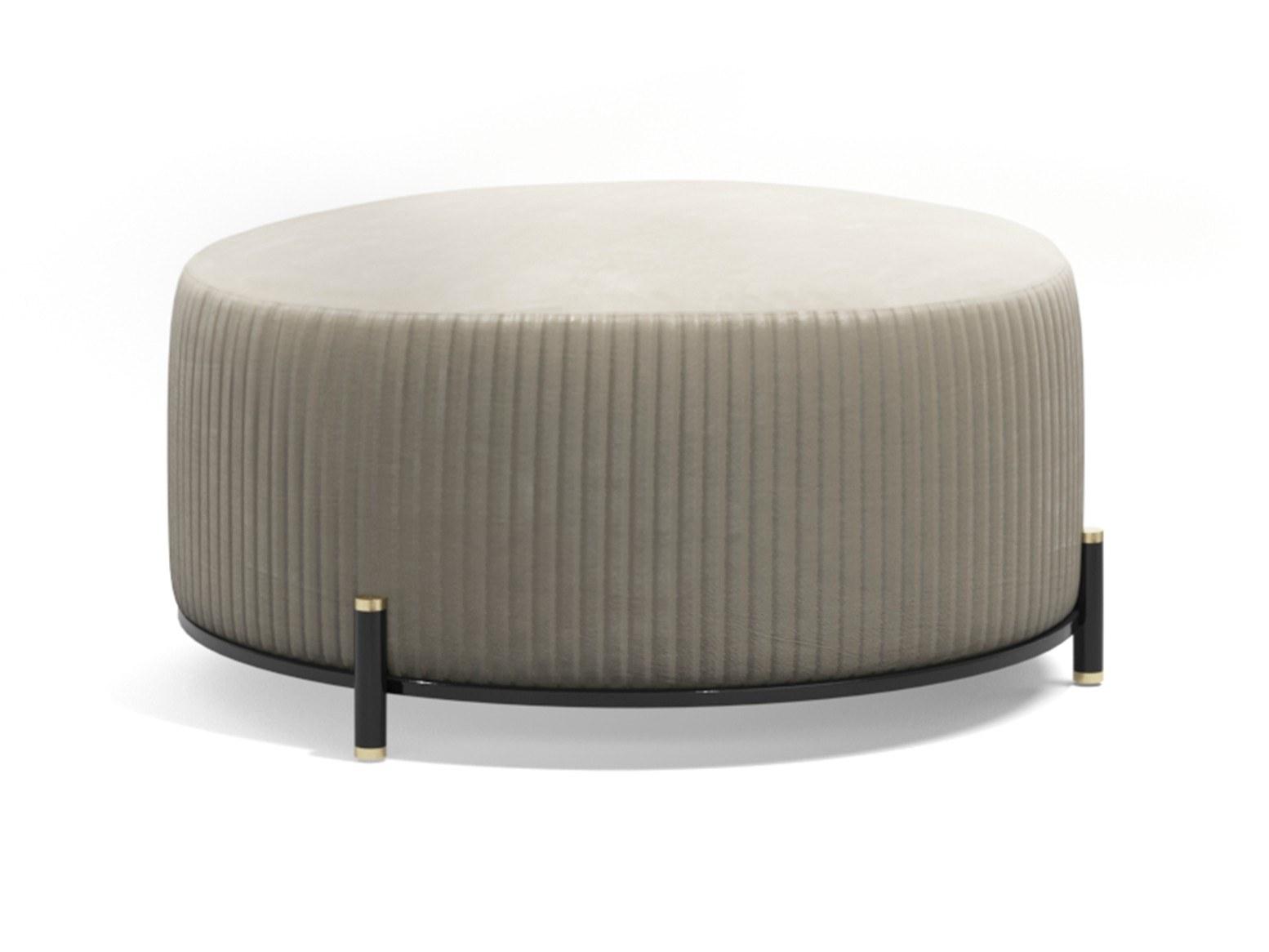 Upholstered round fabric pouf | Toulouse .90 by Capital Collection