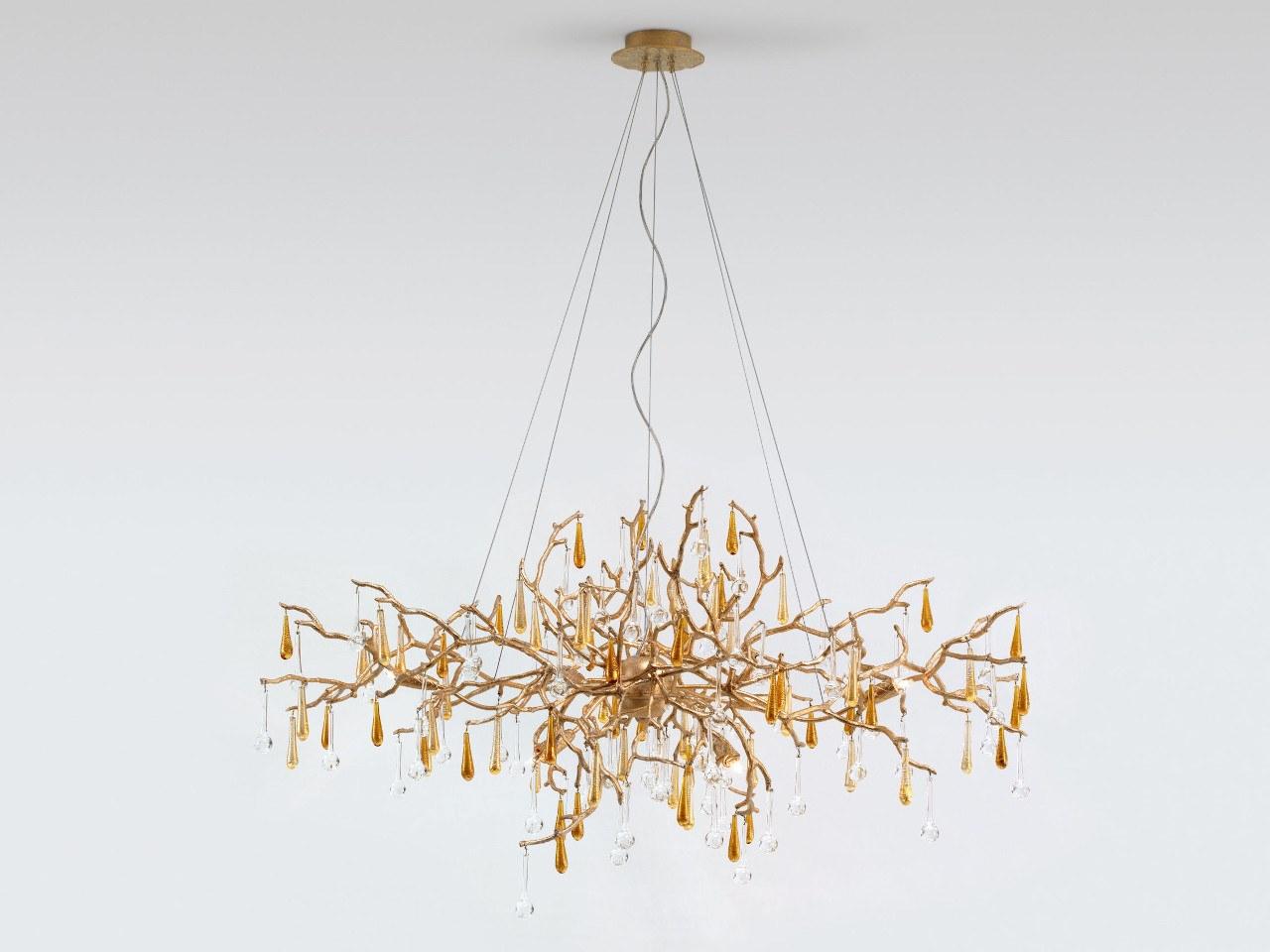 Halogen bronze pendant lamp | Bijout Ct3268/8 by Serip