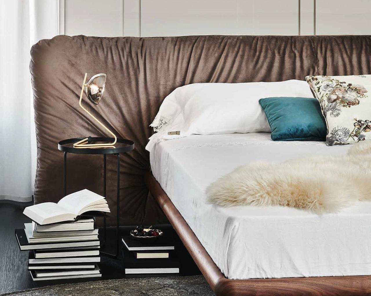 Leather bed with upholstered headboard | Marlon by Cattelan Italia