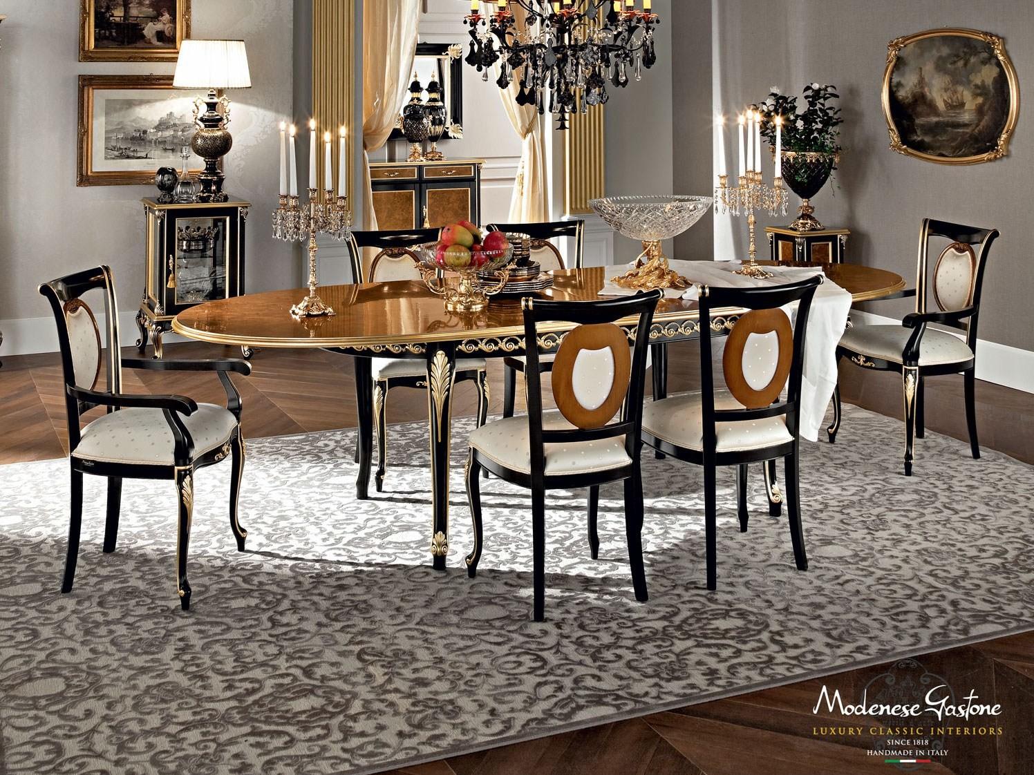 Oval solid wood table | 12140 by Modenese Gastone