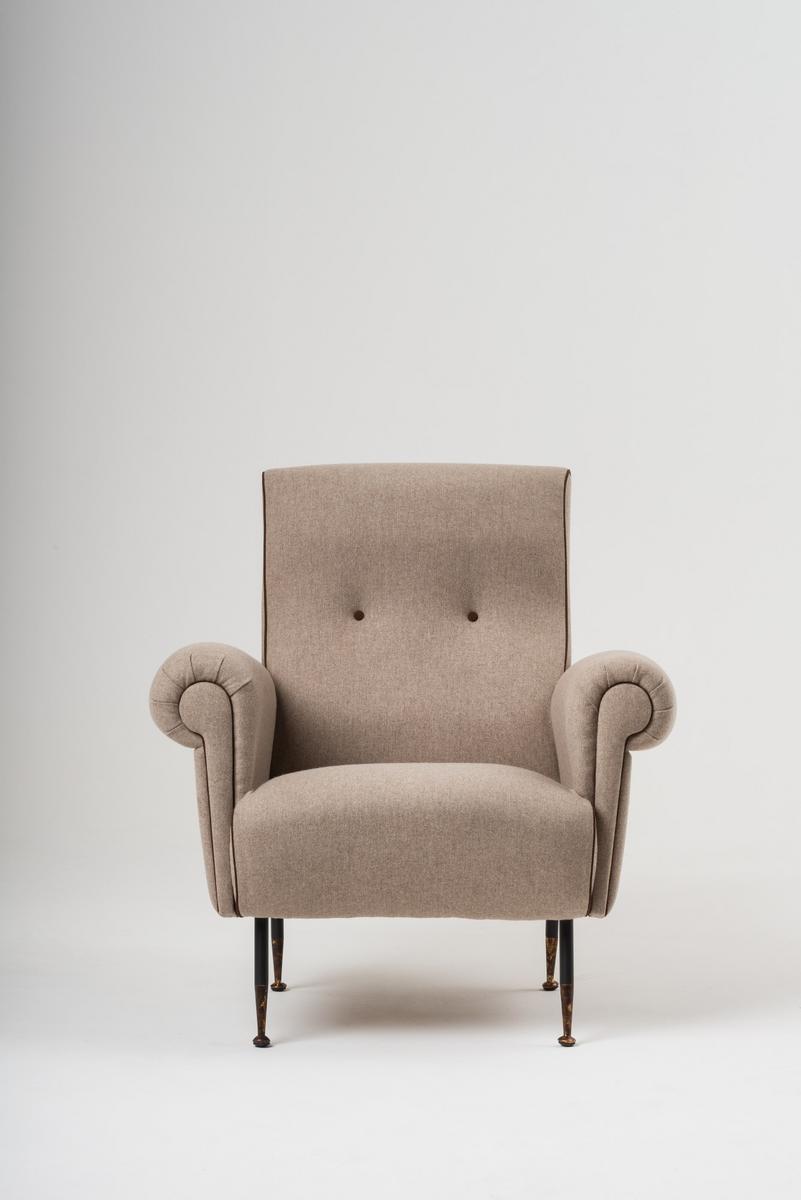 Wool armchair with armrests | Pulce by Mantellassi 1926