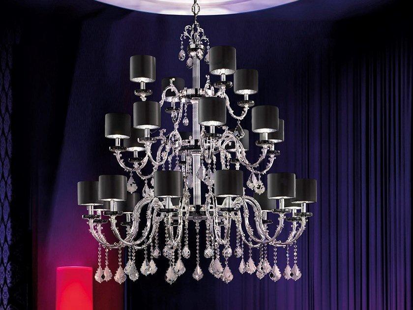 Incandescent brass chandelier with crystals | Eternity 12+8+4 by Masiero