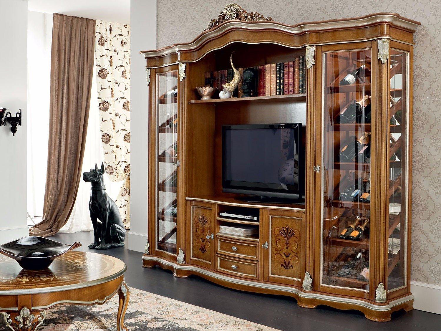 Baroque wooden highboard with doors with drawers | 13134 by Modenese Gastone