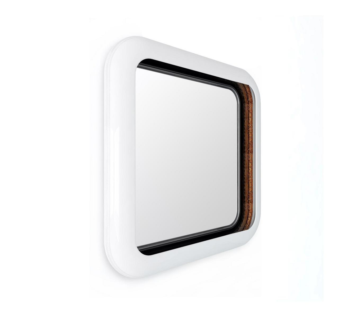 Square framed mahogany mirror | Ring by Boca Do Lobo