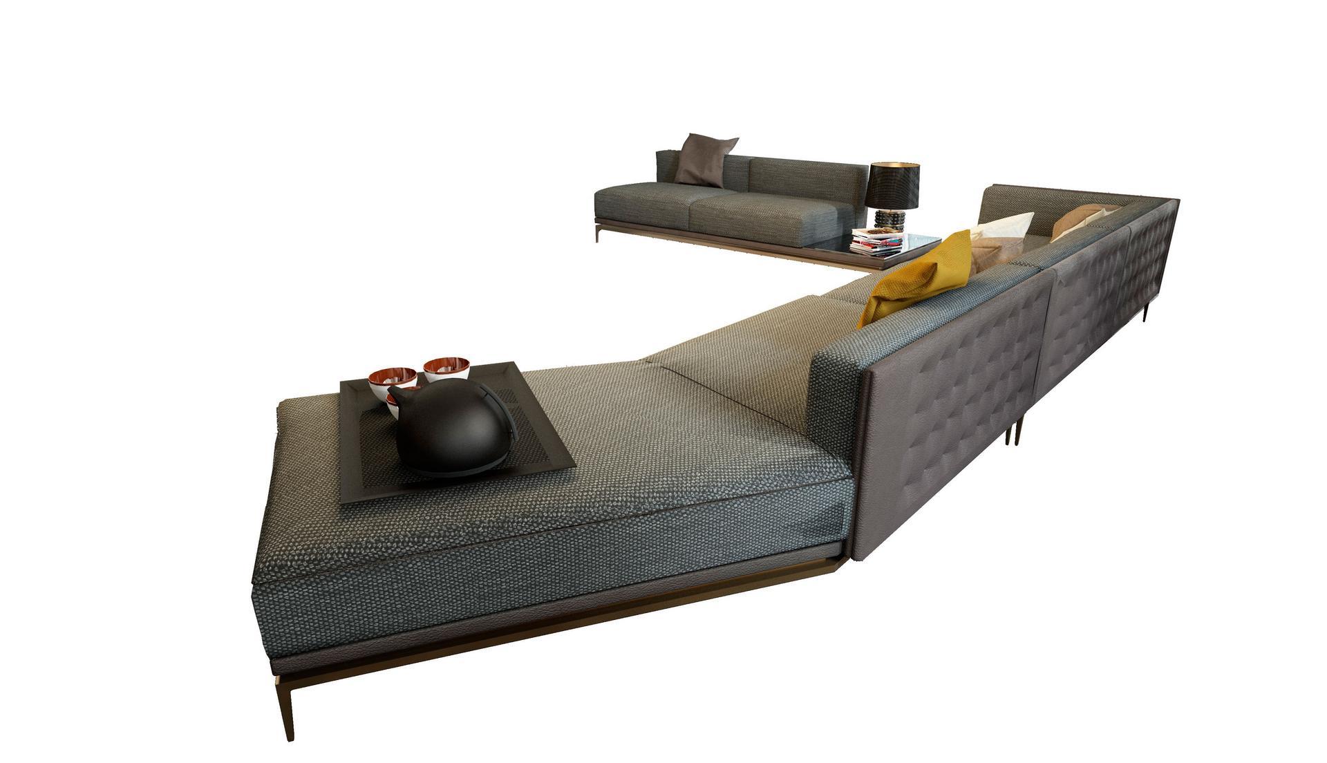 Corner sectional fabric sofa | Convention by Visionnair