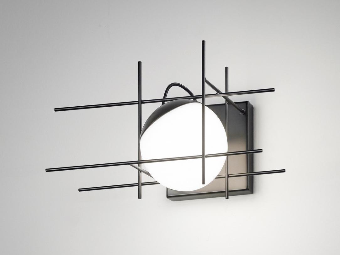 LED wall light in metal and blown glass | Plot Frame Ap by Vistosi