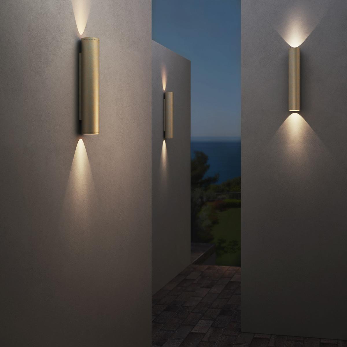 LED direct-indirect light stainless steel outdoor wall lamp | Ava 400 Coastal by Astro lighting