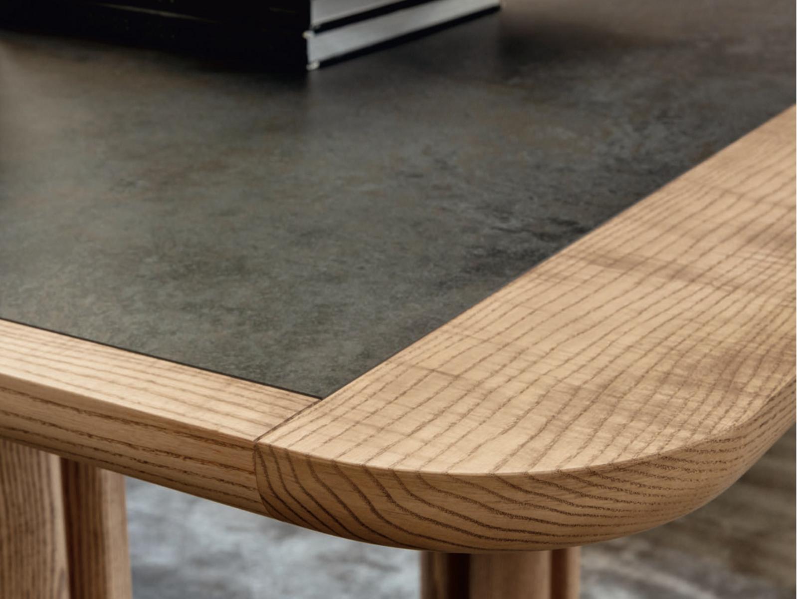 Rectangular ash table with glass insert | Quadrifoglio by Porada