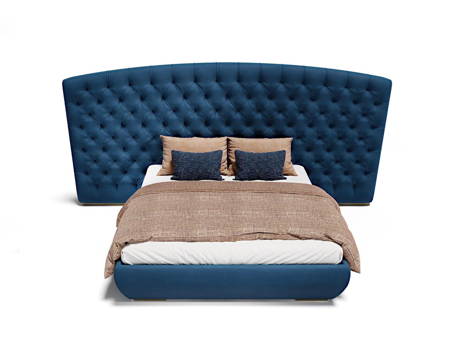 Leather king size bed with upholstered headboard | Kesy Xl by Capital Collection