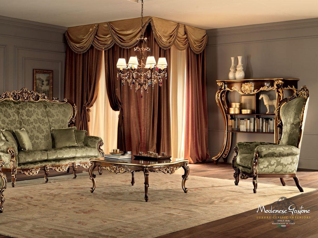 Upholstered fabric armchair with armrests | 11421 by Modenese Gastone