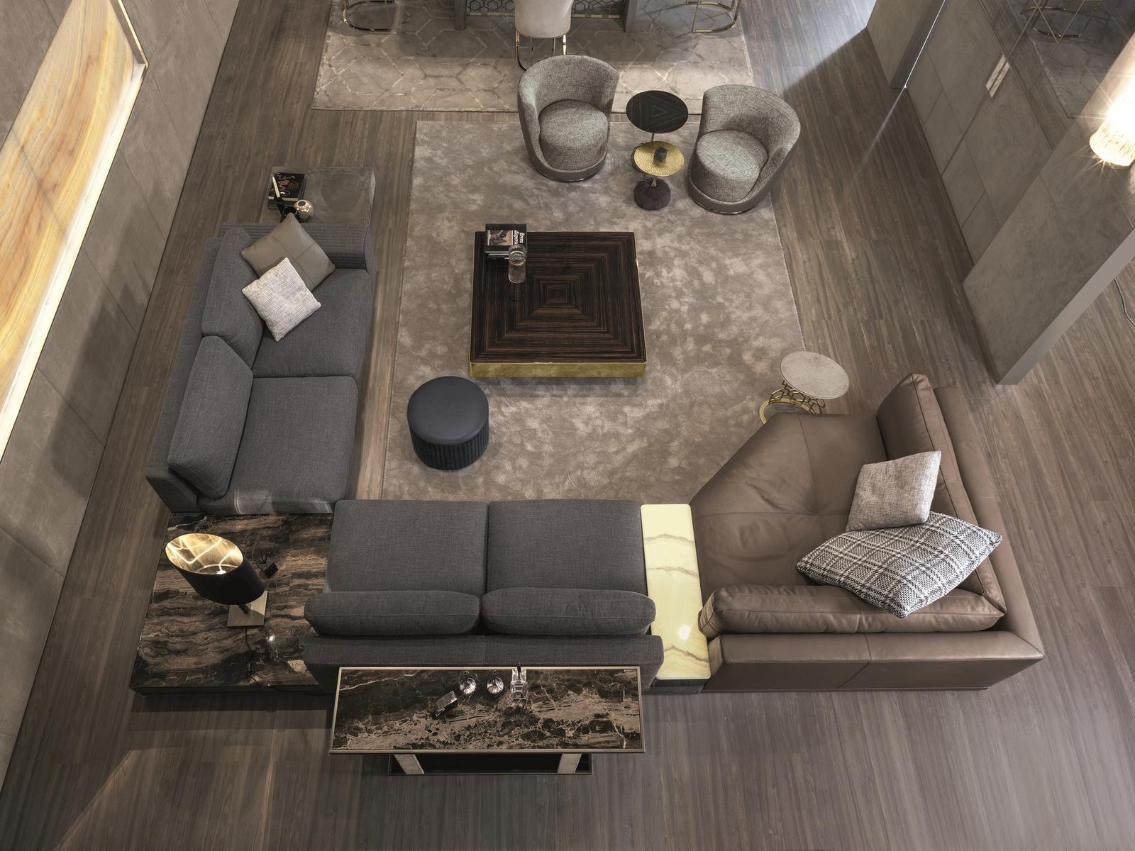 Sectional velvet sofa | Cohen by Longhi