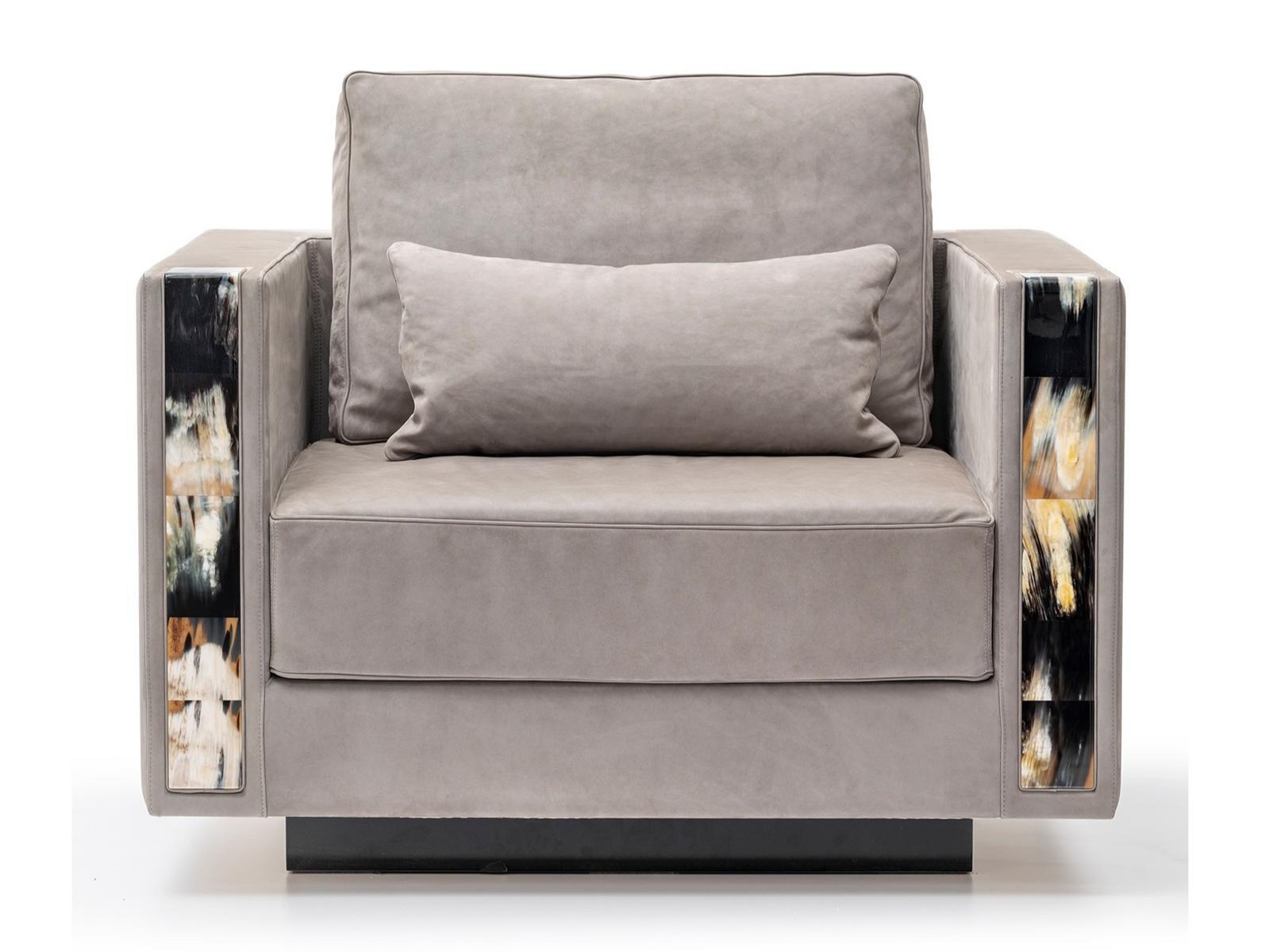 Nabuk armchair with armrests | Zeus 6089l by Arcahorn