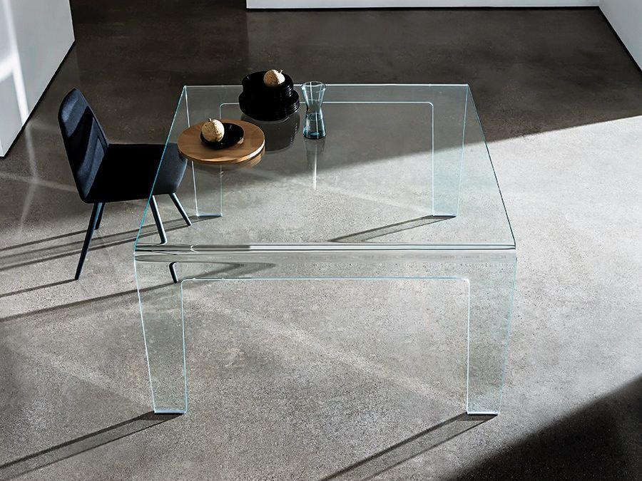 Square glass table | Frog by Sovet