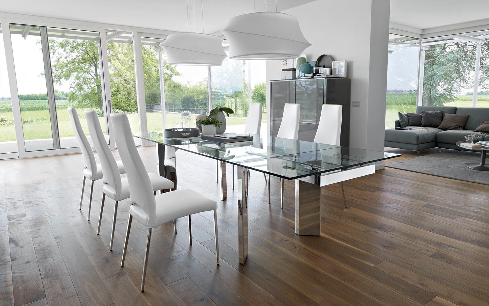 Extending tempered glass table | Tower by Calligaris