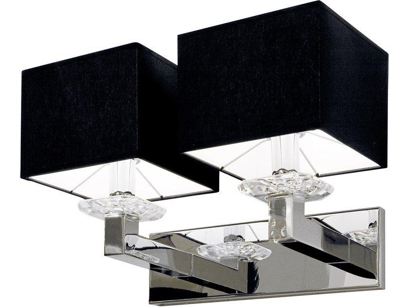 Metal wall lamp with fixed arm with Swarovski® crystals | Swinging Ballet W2 by Ilfari