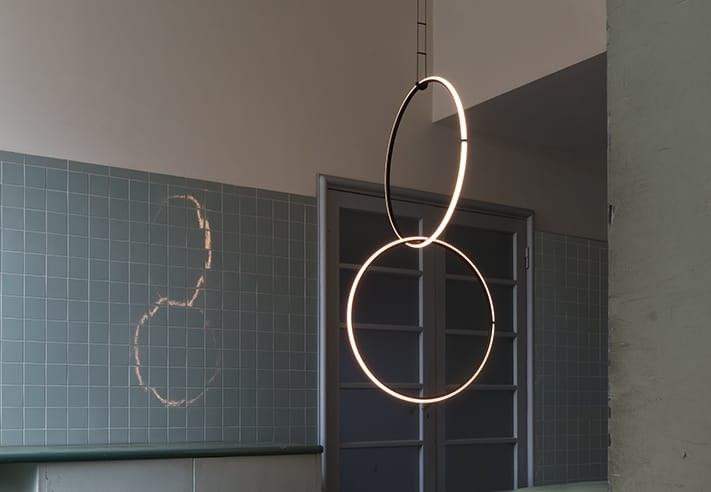 LED powder coated aluminium pendant lamp | Arrangements Round by Flos