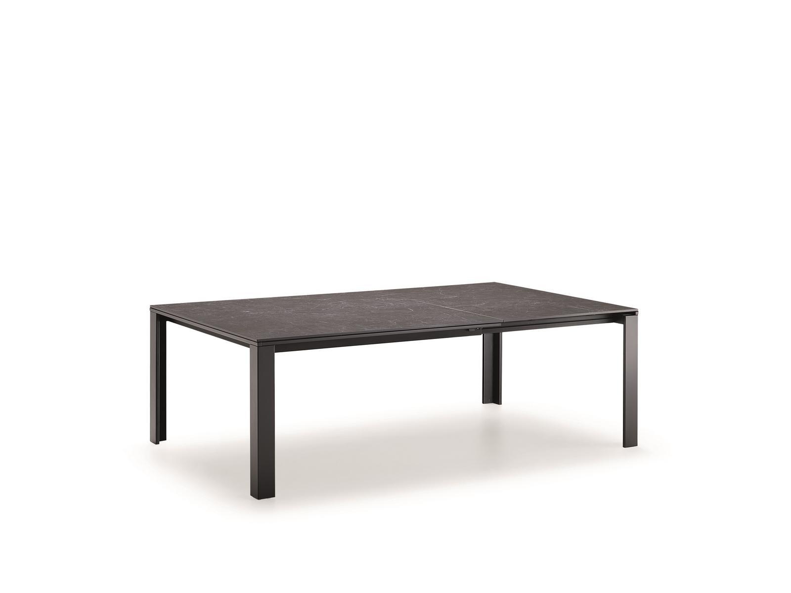 Extending square glass ceramic dining table | Marcopolo by Midj