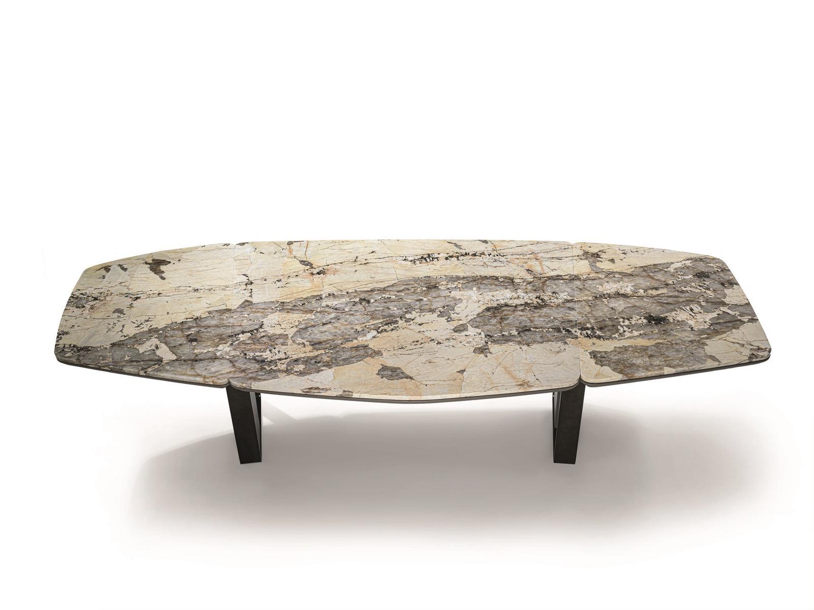 Oval metal table | Keope by Longhi