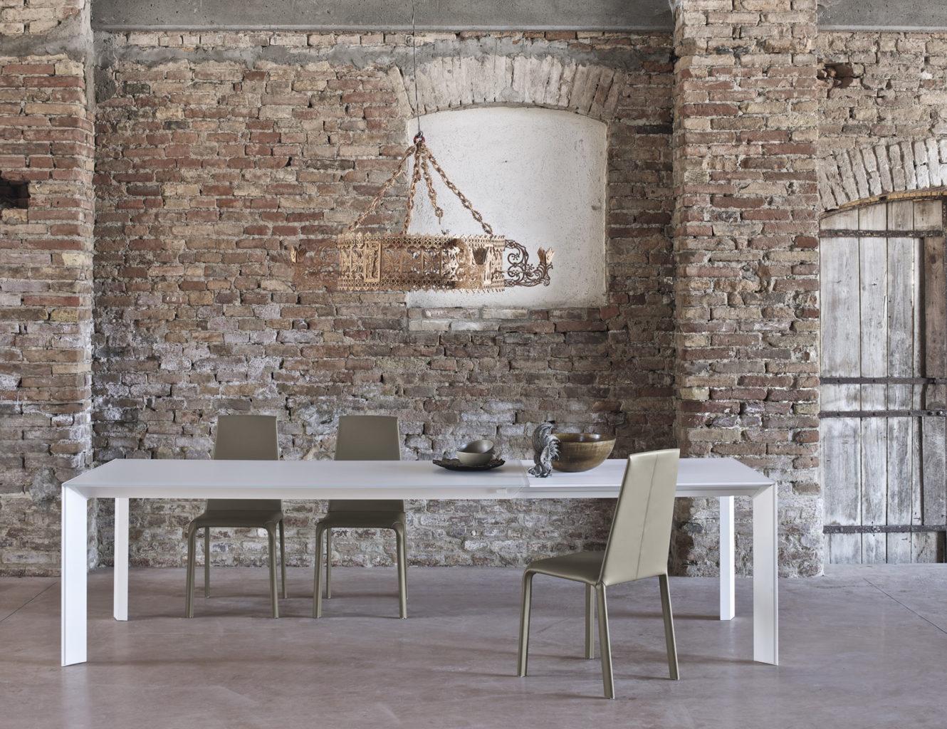 Rectangular tempered glass table | Genio by Bontempi