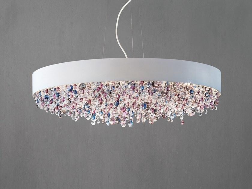 LED metal pendant lamp with crystals | Olá S6 60 by Masiero