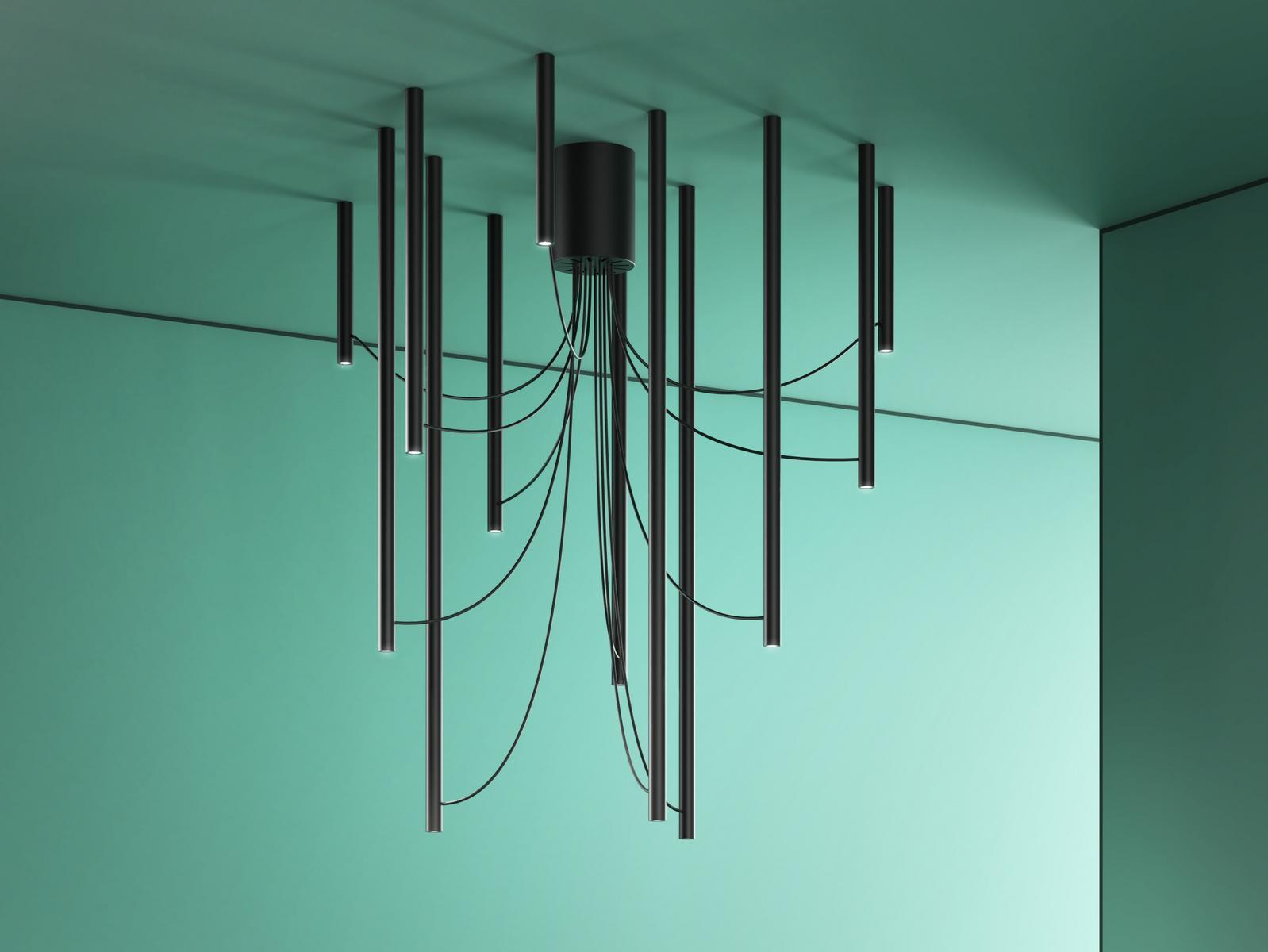 Anodized aluminium ceiling lamp | Ari by Fabbian