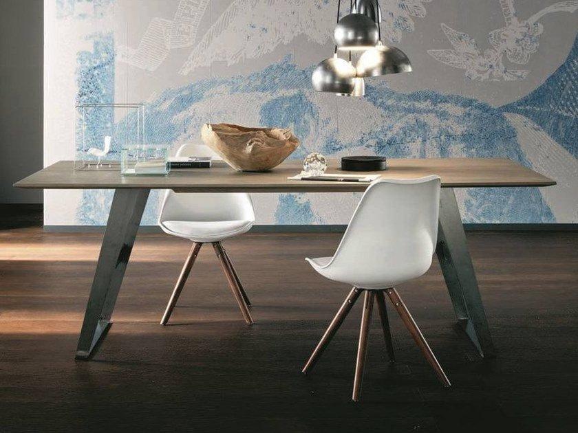 Rectangular oak living room table | Barcellona + Iron by Altacorte