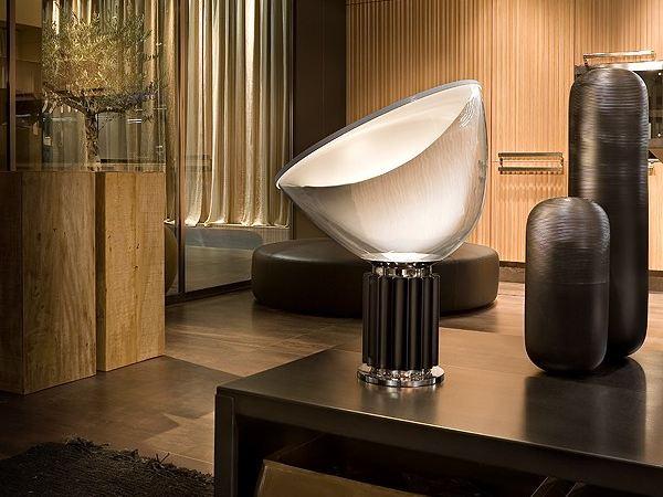 LED indirect light glass and aluminium table lamp | Taccia by Flos