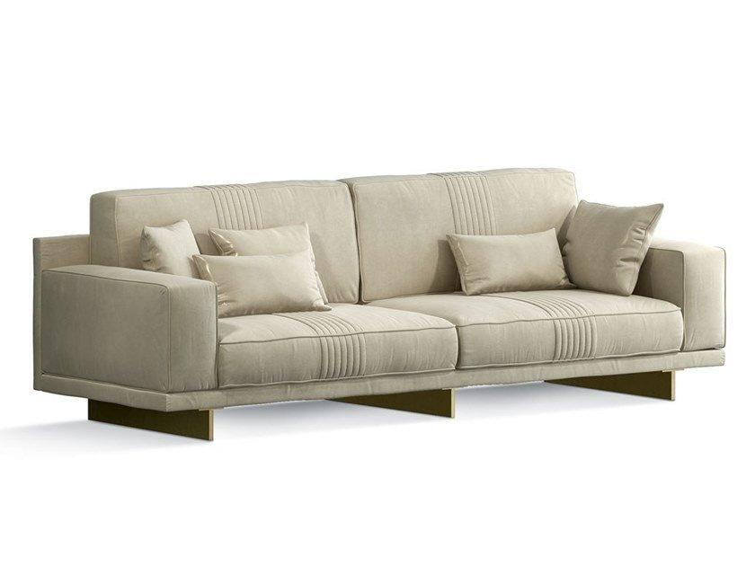Sled base 4 seater fabric sofa | 7344 by Carpanese home