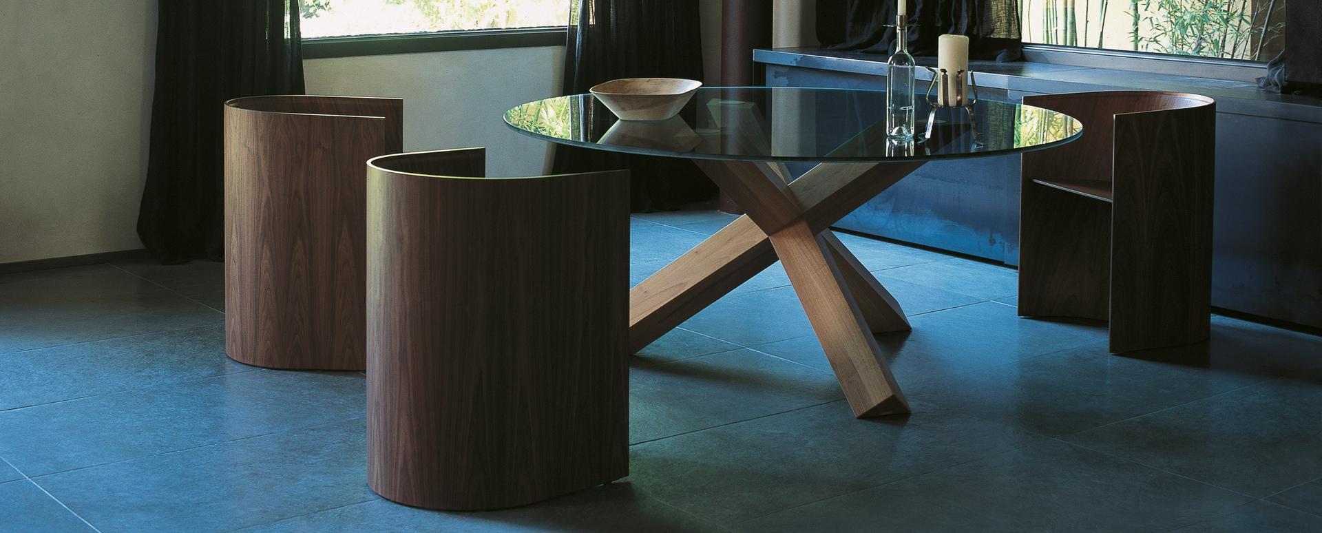 Table with solid wood base | 452 La Rotonda by Cassina