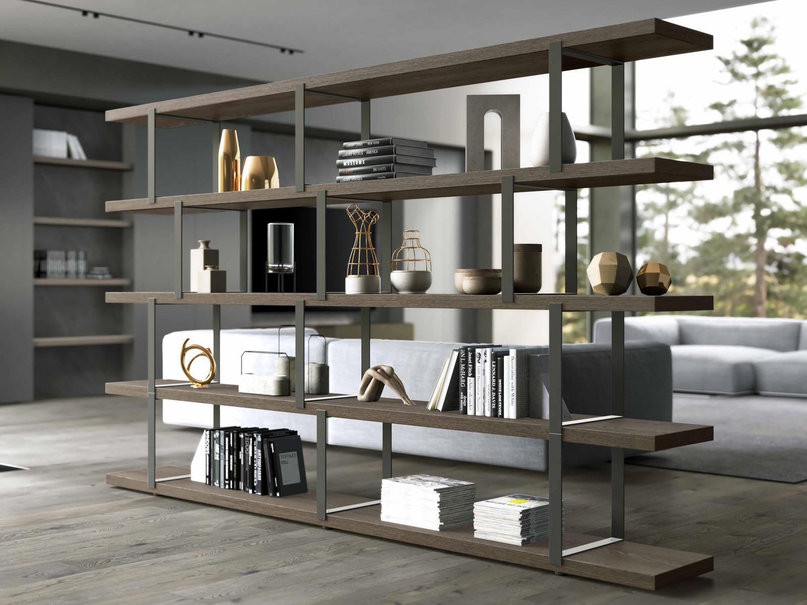 Freestanding wooden bookcase | New York by Olivieri