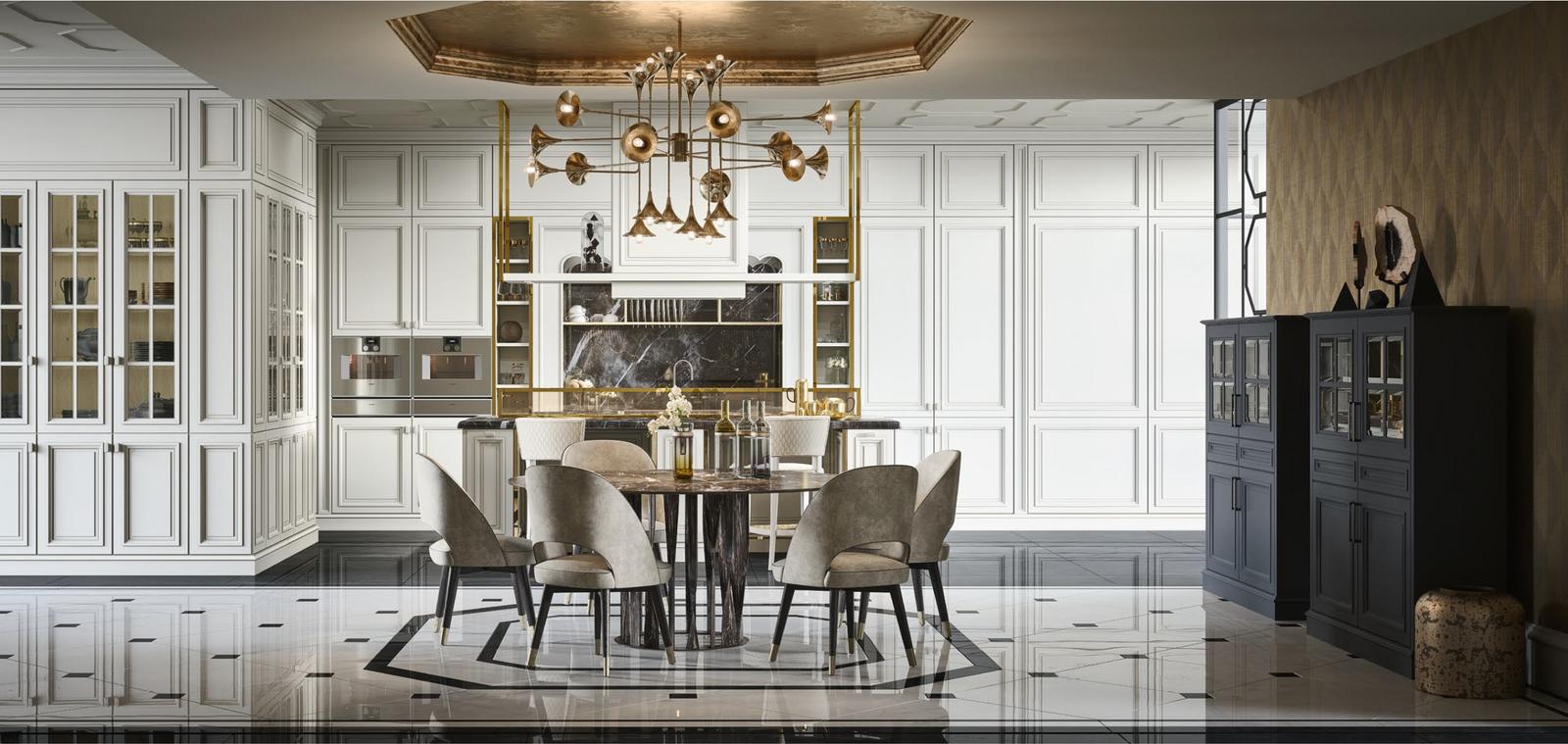 Wood kitchen with handles FM bottega d'Arte London