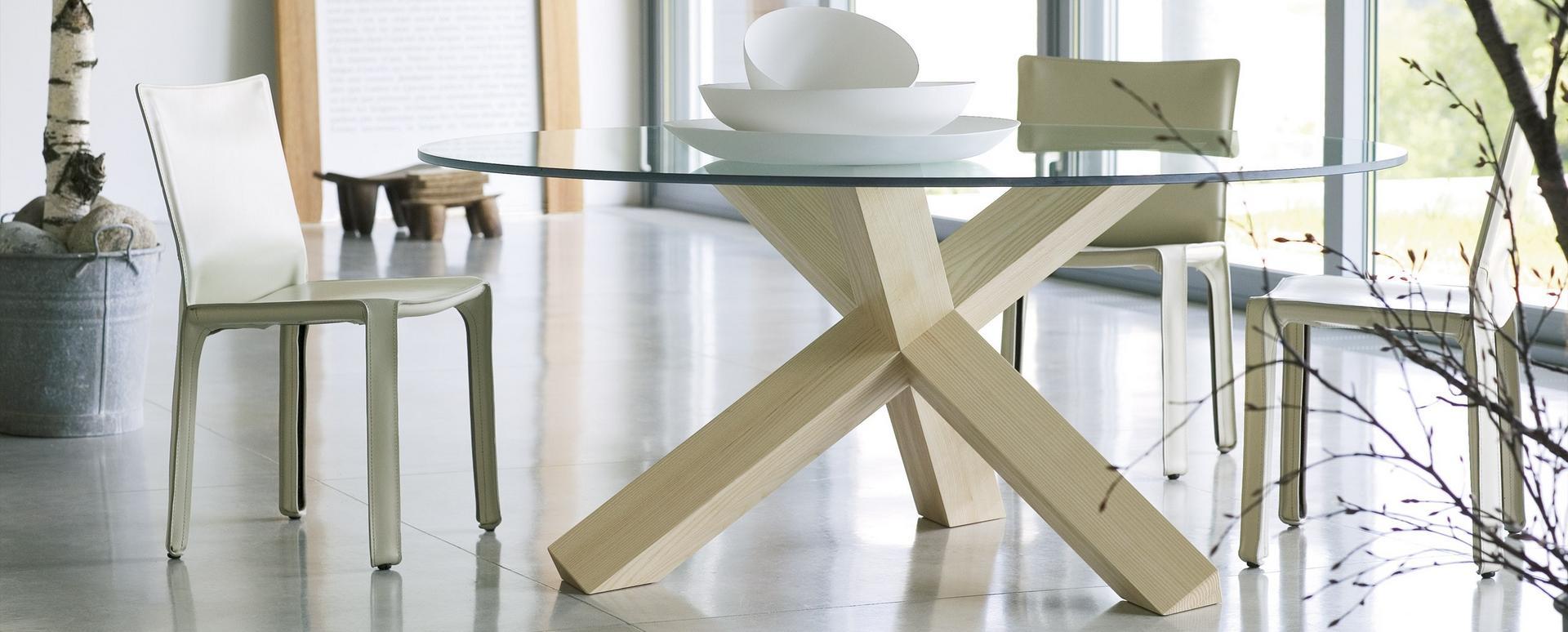 Table with solid wood base | 452 La Rotonda by Cassina