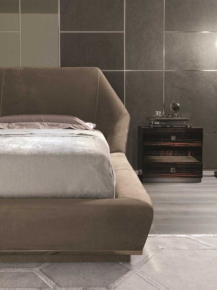 Rectangular veneer bedside table with drawers | Phil by Longhi