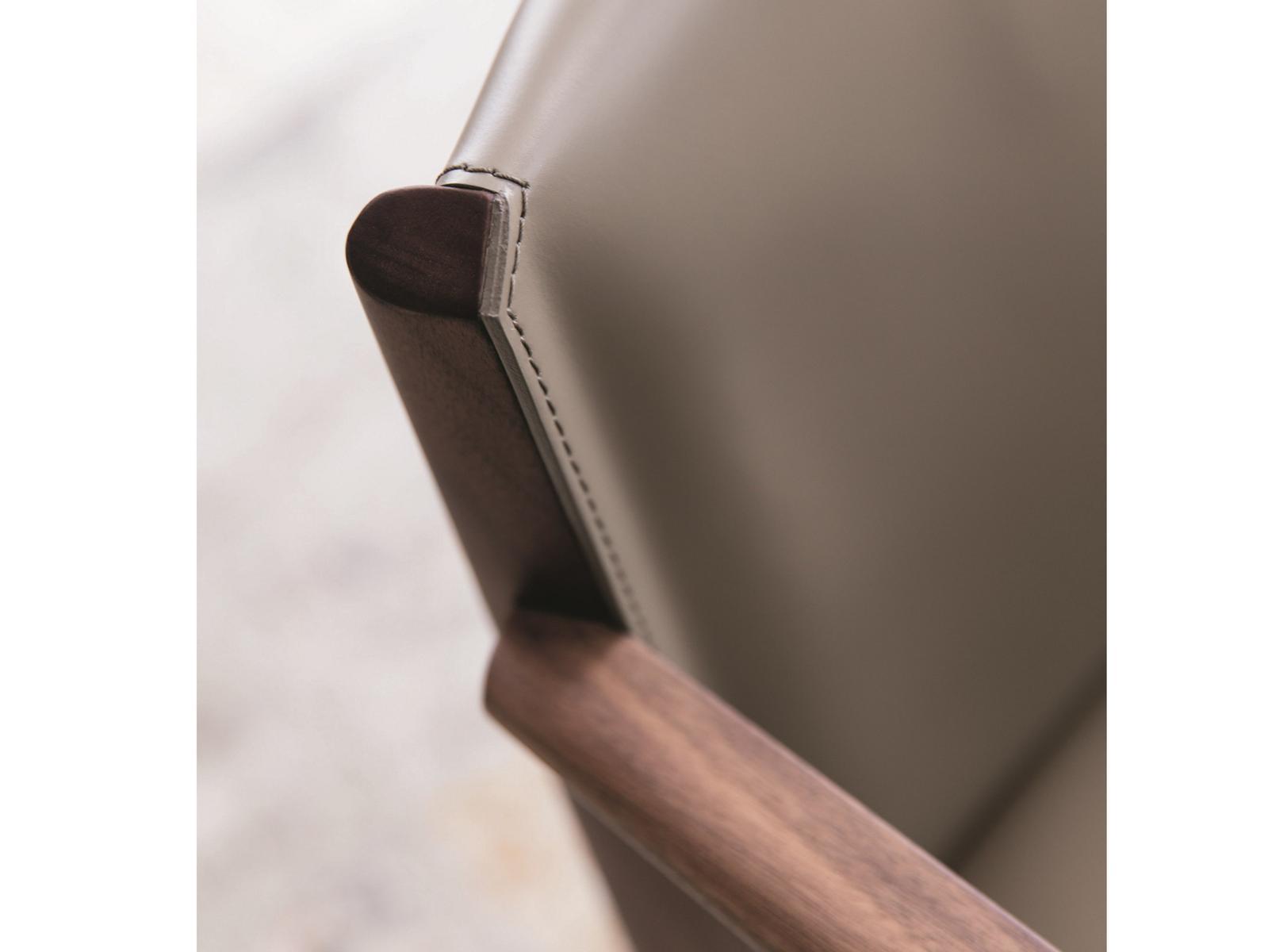 Walnut chair with armrests | Ionis by Porada