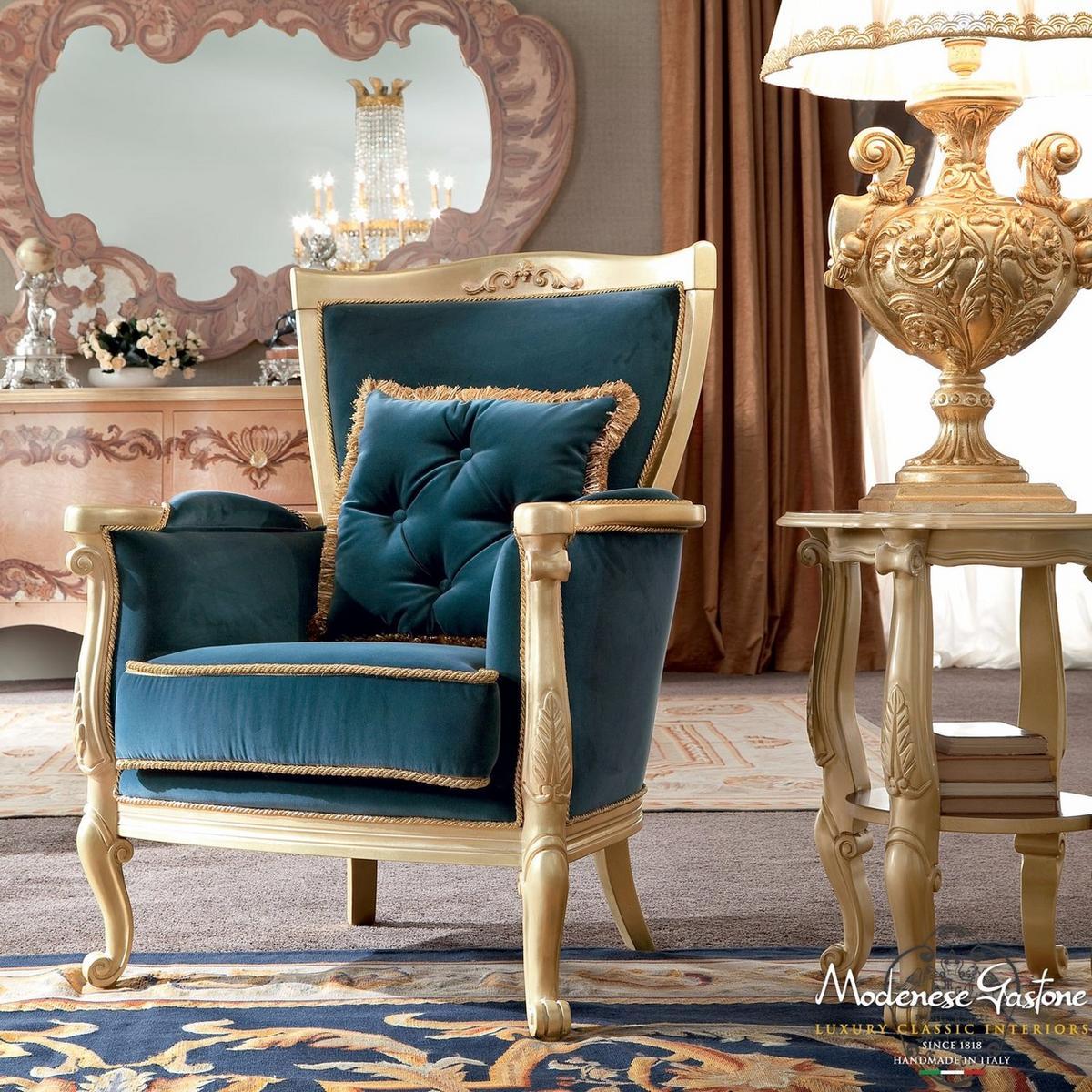 Velvet armchair with armrests | 13427 by Modenese Gastone